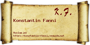Konstantin Fanni névjegykártya